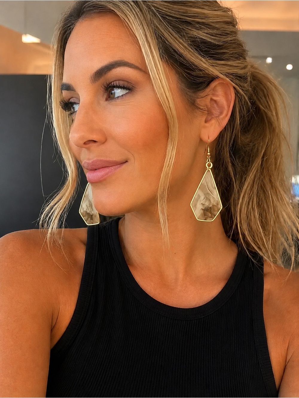 Jasmine Lane Jewelry Co. Gold Geometric Statement Earrings ✨